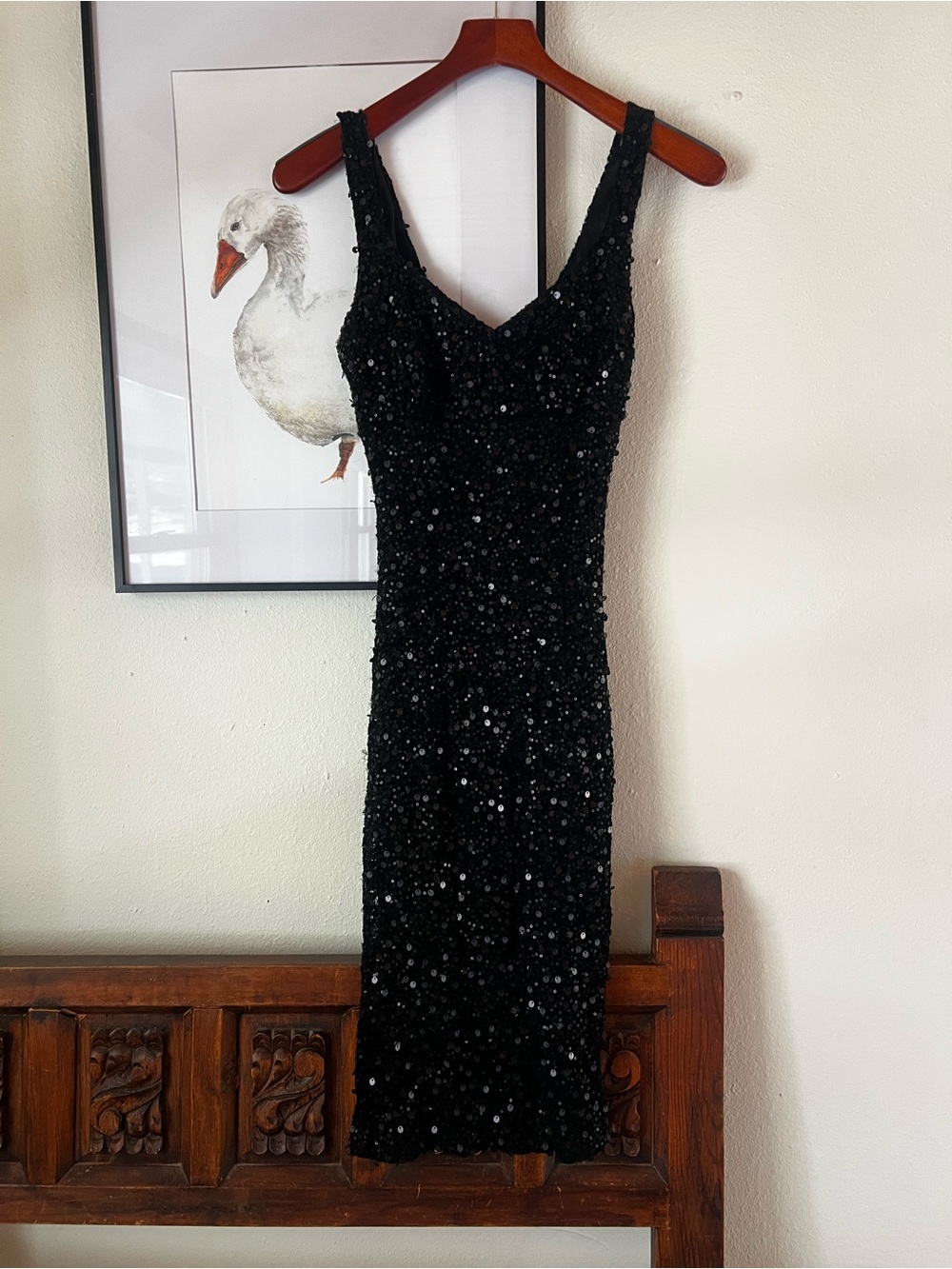 Black Sequin Cocktail Dress